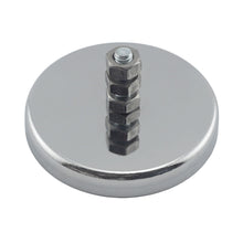 Load image into Gallery viewer, RB70B3N Ceramic Round Base Magnet with Bolt and Nuts - 45 Degree Angle View