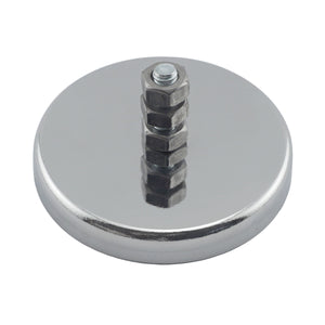 RB70B3N Ceramic Round Base Magnet with Bolt and Nuts - 45 Degree Angle View