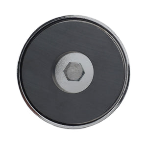 RB70B3N Ceramic Round Base Magnet with Bolt and Nuts - Top View