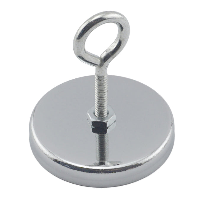 RB50EB Ceramic Round Base Magnet with Eyebolt - 45 Degree Angle View