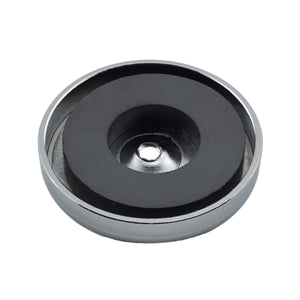 RB44C Ceramic Round Base Magnet with Female Thread - Bottom View