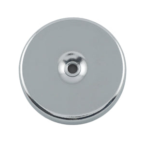 RB44C Ceramic Round Base Magnet with Female Thread - Bottom View