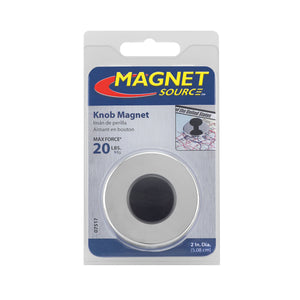 07517 Ceramic Round Base Magnet with Knob - Bottom View