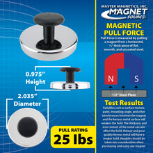 Load image into Gallery viewer, HMKR-50 Ceramic Round Base Magnet with Knob - Specifications