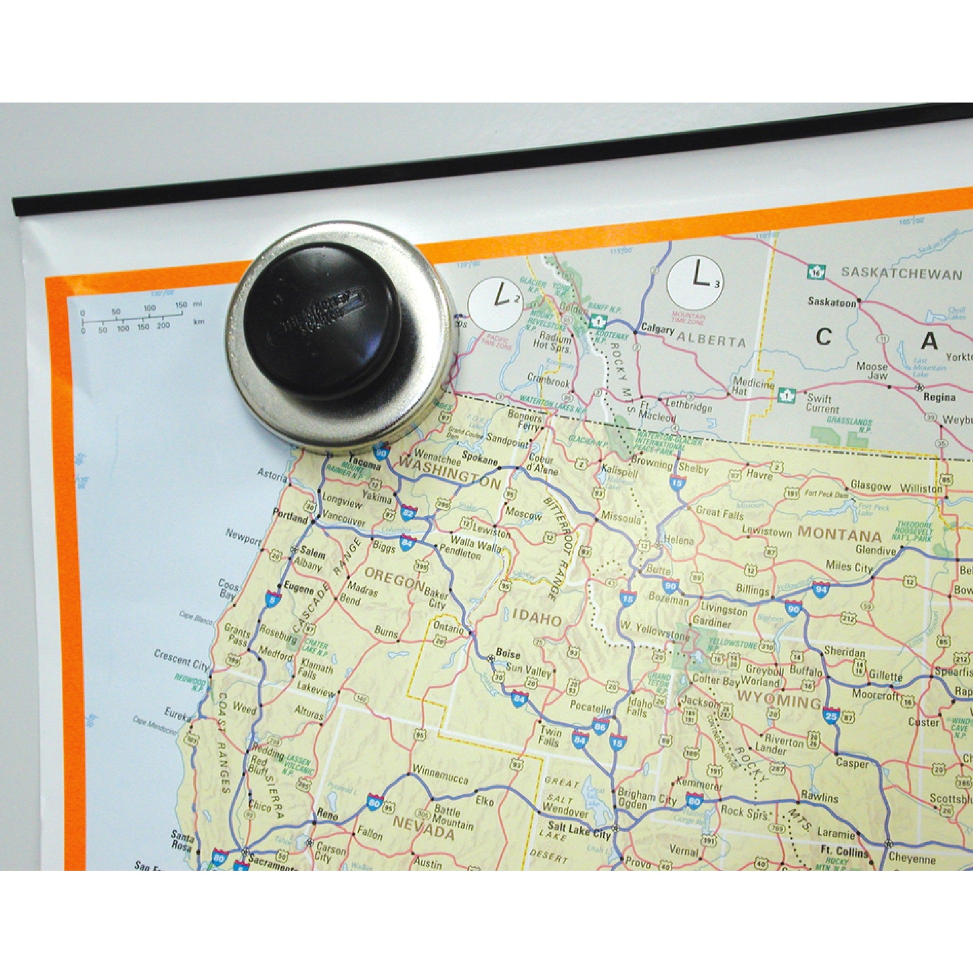 Load image into Gallery viewer, HMKR-80 Ceramic Round Base Magnet with Knob - In Use