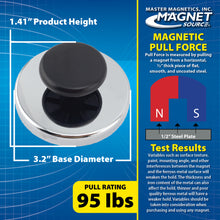 Load image into Gallery viewer, HMKR-80 Ceramic Round Base Magnet with Knob - Specifications
