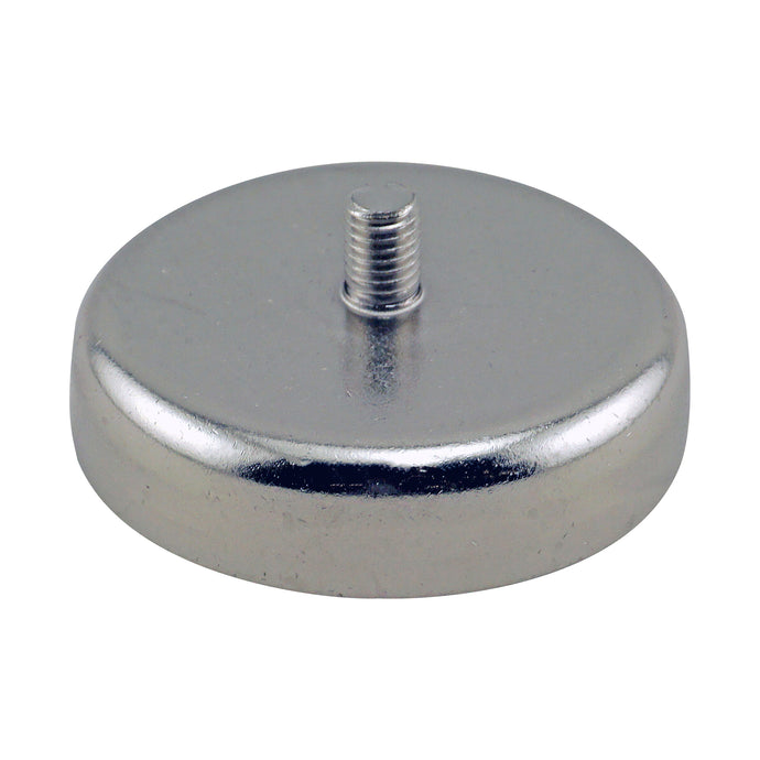 CACM250S01 Ceramic Round Base Magnet with Male Stud - 45 Degree Angle View
