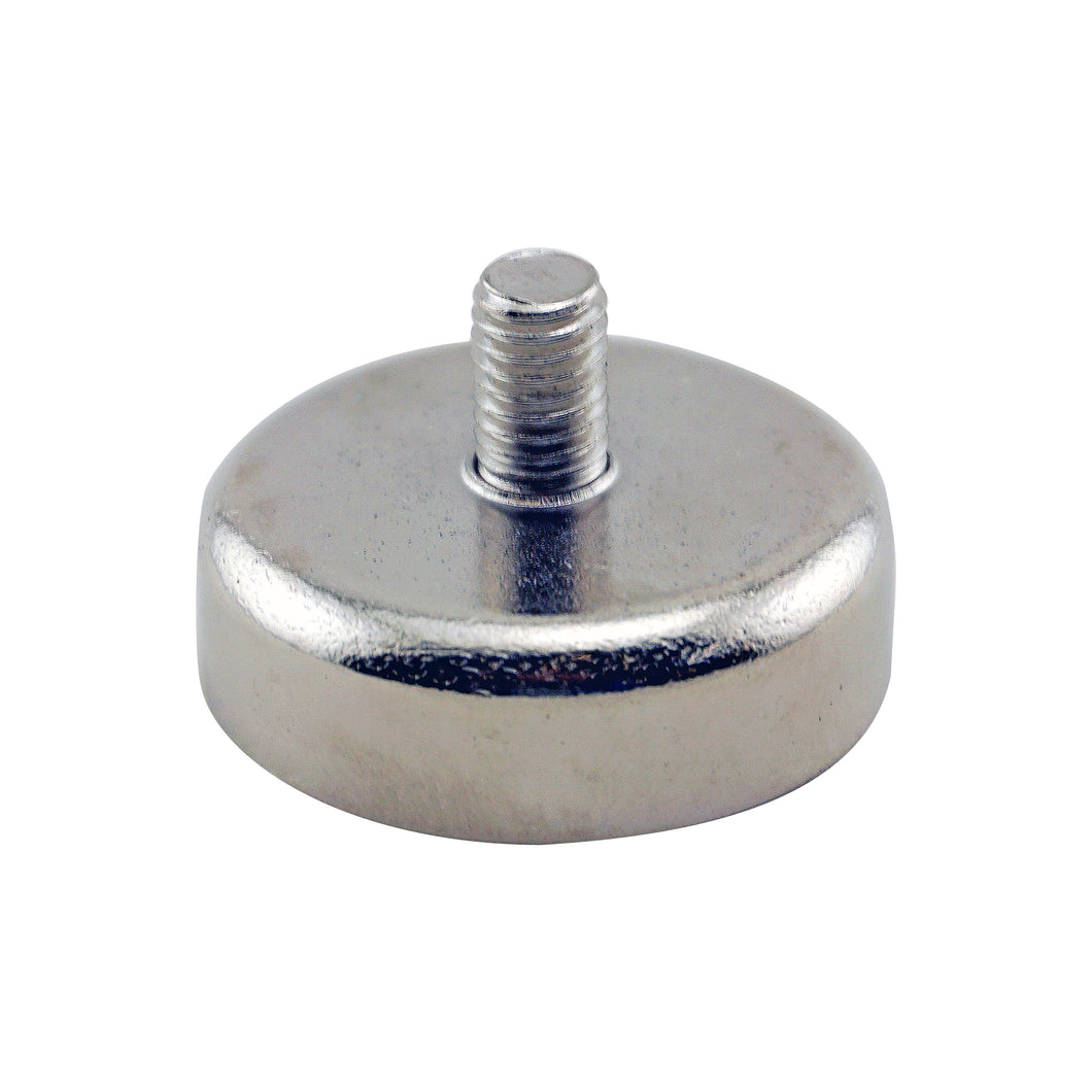 CACM098S01 Ceramic Round Base Magnet with Male Thread - 45 Degree Angle View