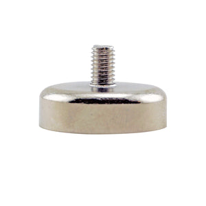 CACM098S01 Ceramic Round Base Magnet with Male Thread - Front View