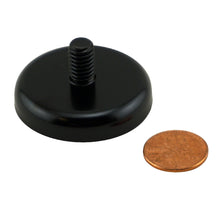 Load image into Gallery viewer, CACM165BPC Ceramic Round Base Magnet with Male Thread - Compared to Penny for Size Reference