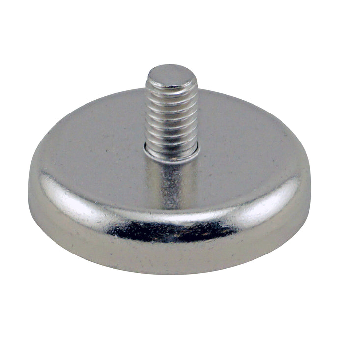 CACM165 Ceramic Round Base Magnet with Male Thread - 45 Degree Angle View