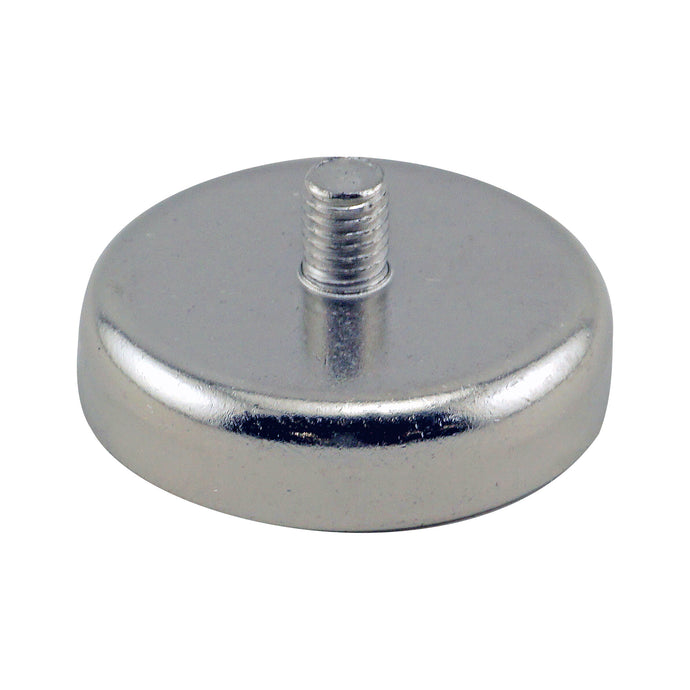 CACM189S01 Ceramic Round Base Magnet with Male Thread - 45 Degree Angle View