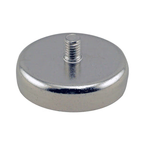 CACM200S01 Ceramic Round Base Magnet with Male Thread - 45 Degree Angle View