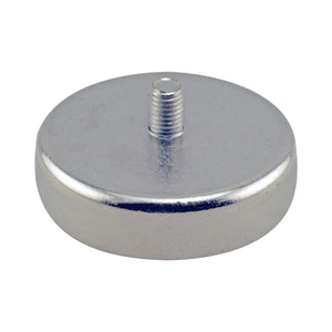 CACM250 Ceramic Round Base Magnet with Male Thread - 45 Degree Angle View