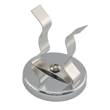 Load image into Gallery viewer, RB50NPC Ceramic Round Base Magnet with Spring Clamp - 45 Degree Angle View