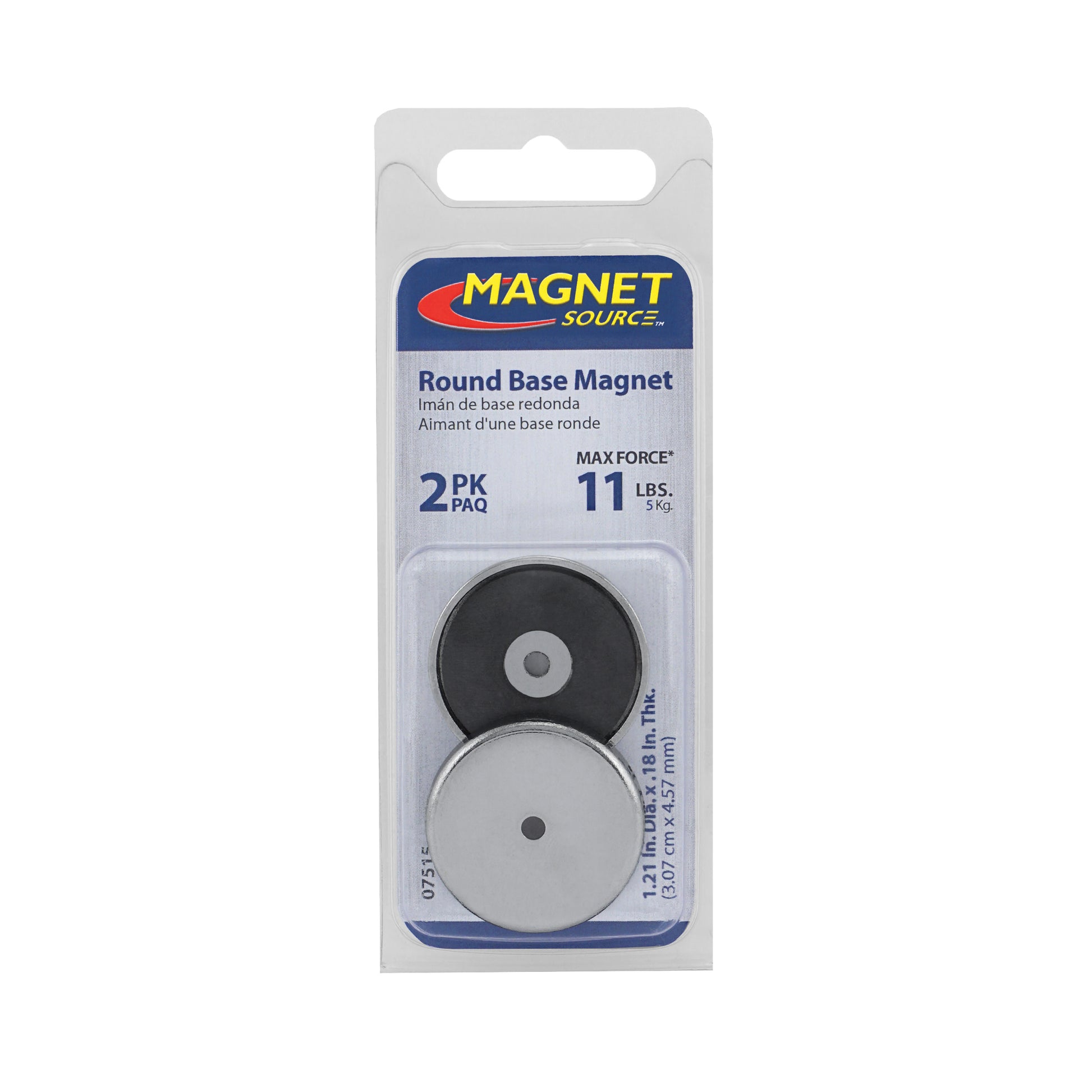 Load image into Gallery viewer, 07515 Ceramic Round Base Magnets (2pk) - Right Side View
