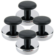 Load image into Gallery viewer, HMKR-45X4 Ceramic Round Base Magnets with Knob (4pk) - 45 Degree Angle View