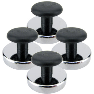 HMKR-45X4 Ceramic Round Base Magnets with Knob (4pk) - 45 Degree Angle View
