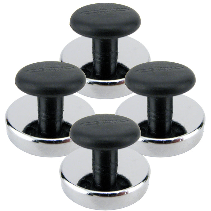 HMKR-45X4 Ceramic Round Base Magnets with Knob (4pk) - 45 Degree Angle View