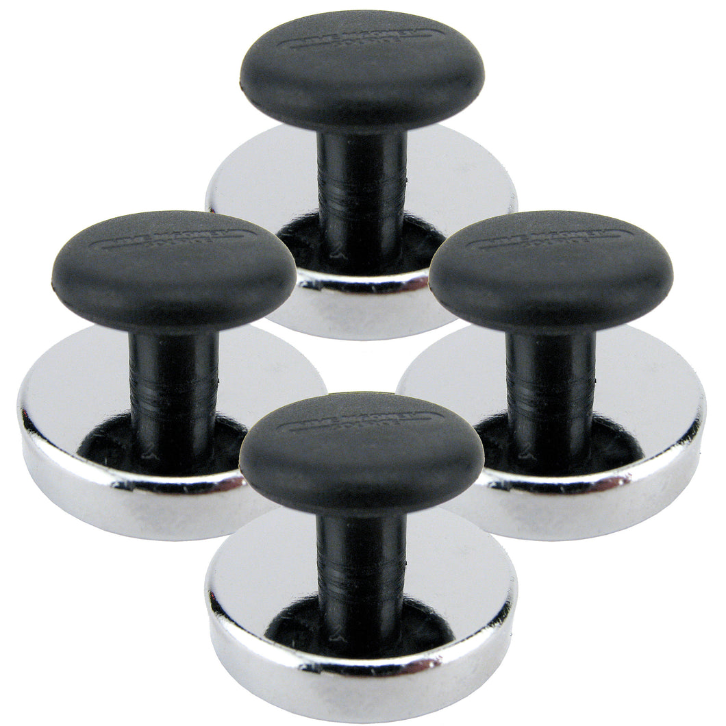 HMKR-45X4 Ceramic Round Base Magnets with Knob (4pk) - 45 Degree Angle View