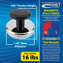Load image into Gallery viewer, HMKR-45X4 Ceramic Round Base Magnets with Knob (4pk) - In Use View
