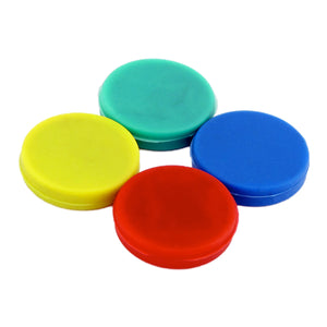 07591 Ceramic Rubber Coated Disc Magnets (4pk) - 45 Degree Angle View