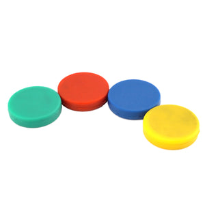 07591 Ceramic Rubber Coated Disc Magnets (4pk) - 45 Degree Angle View