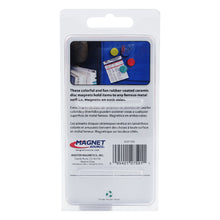 Load image into Gallery viewer, 07591 Ceramic Rubber Coated Disc Magnets (4pk) - Back of Packaging