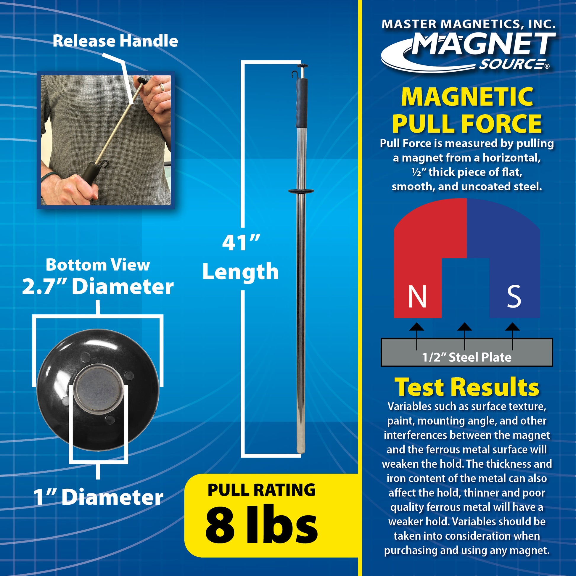 Load image into Gallery viewer, RHS04 Extra-long Magnetic Retrieving Baton with Release - Specifications