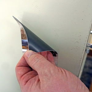 ZG203.5X5A-F Flexible Magnetic Sheet with Adhesive - Hand Placing Magnet on Metal Surface