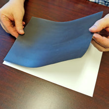Load image into Gallery viewer, ZG20811A-F Flexible Magnetic Sheet with Adhesive - Hand Placing Magnet on Back of a Surface