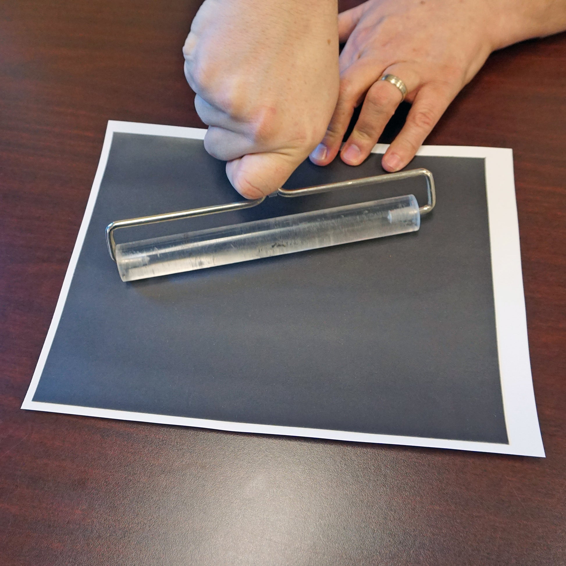 Load image into Gallery viewer, ZG20811A-F Flexible Magnetic Sheet with Adhesive - Hand Pressing Magnet onto Surface