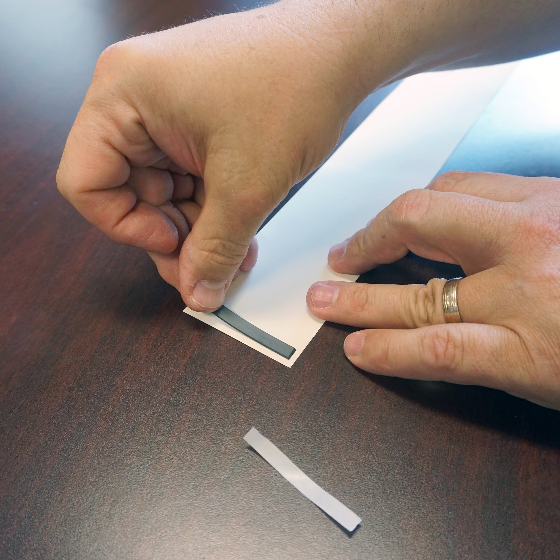 Load image into Gallery viewer, ZG05AC-F Flexible Magnetic Strip with Adhesive - In Use