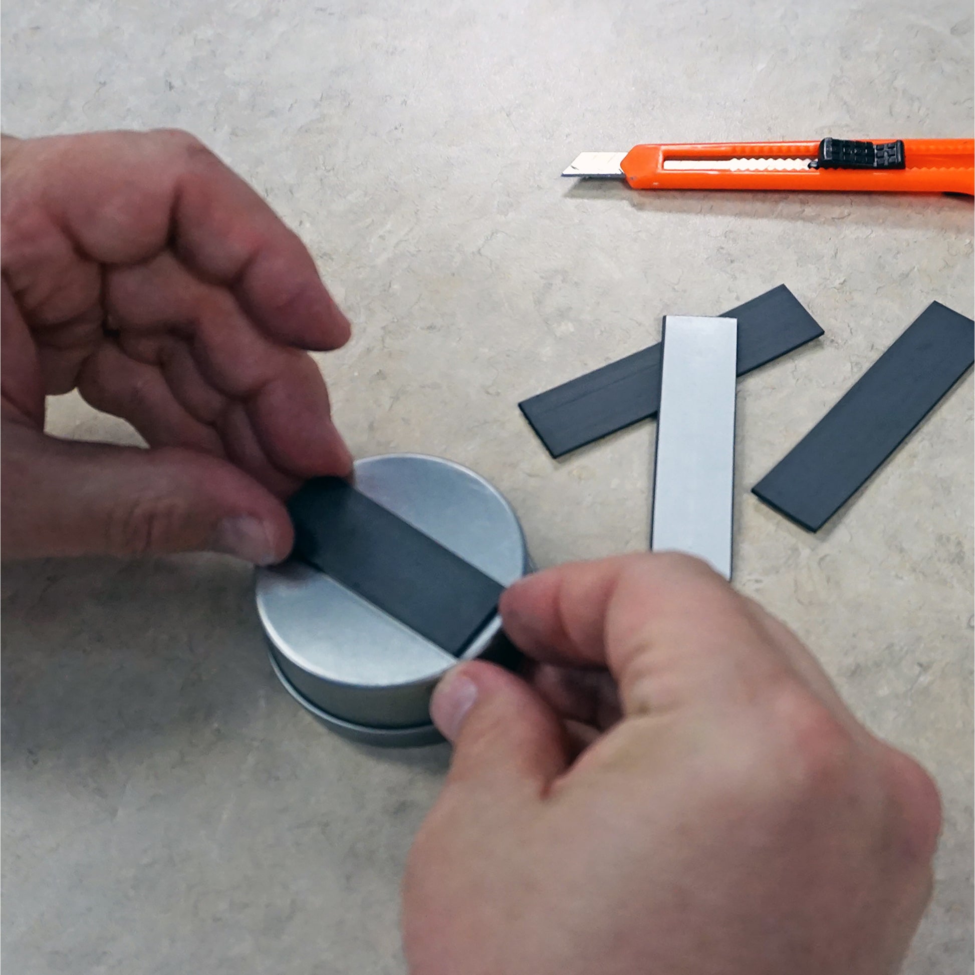 Load image into Gallery viewer, ZG30A-A-F Flexible Magnetic Strip with Adhesive - In Use