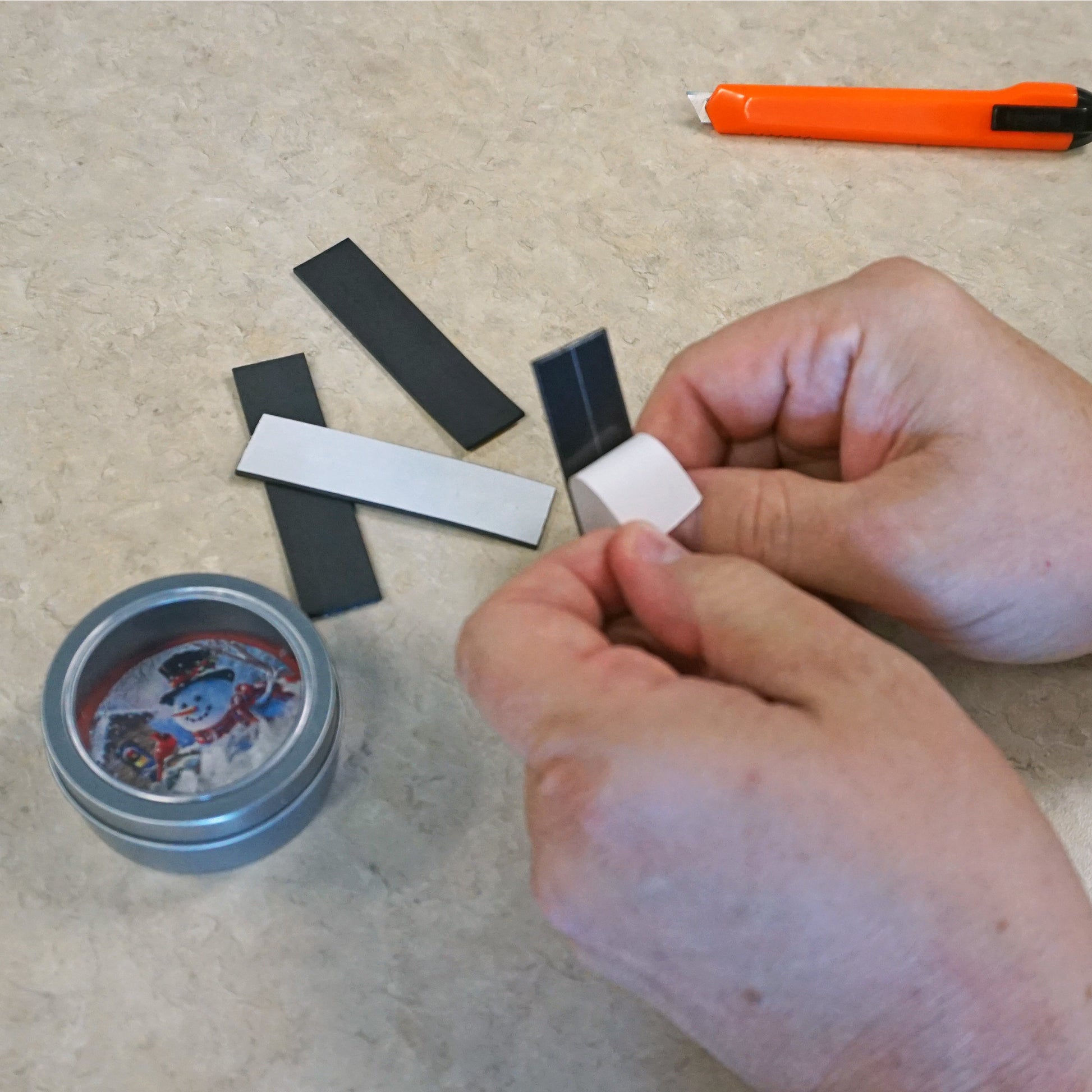 Load image into Gallery viewer, ZG30A-A-F Flexible Magnetic Strip with Adhesive - In Use
