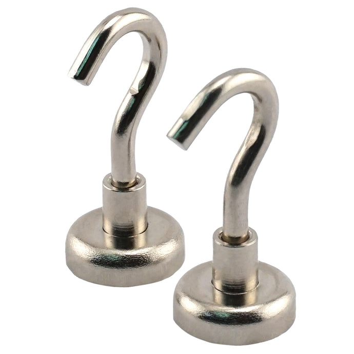 07631 Grade 42 Neodymium Magnetic Hooks (2pk) - 45 Degree Angle View