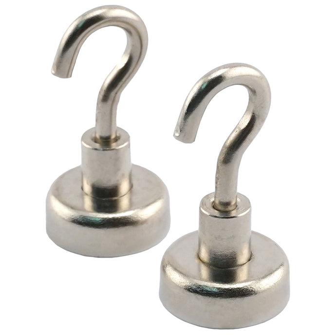 07632 Grade 42 Neodymium Magnetic Hooks (2pk) - 45 Degree Angle View