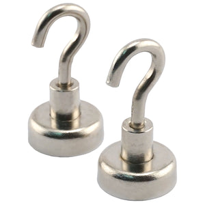 07632 Grade 42 Neodymium Magnetic Hooks (2pk) - 45 Degree Angle View