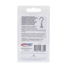 Load image into Gallery viewer, 07632 Grade 42 Neodymium Magnetic Hooks (2pk) - Back of Packaging