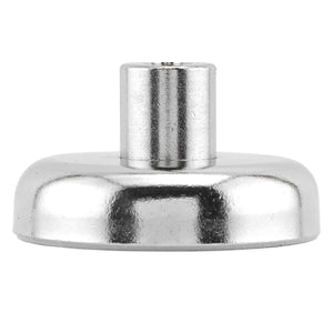 NACF126 Grade 42 Neodymium Round Base Magnet with Female Thread - Side View