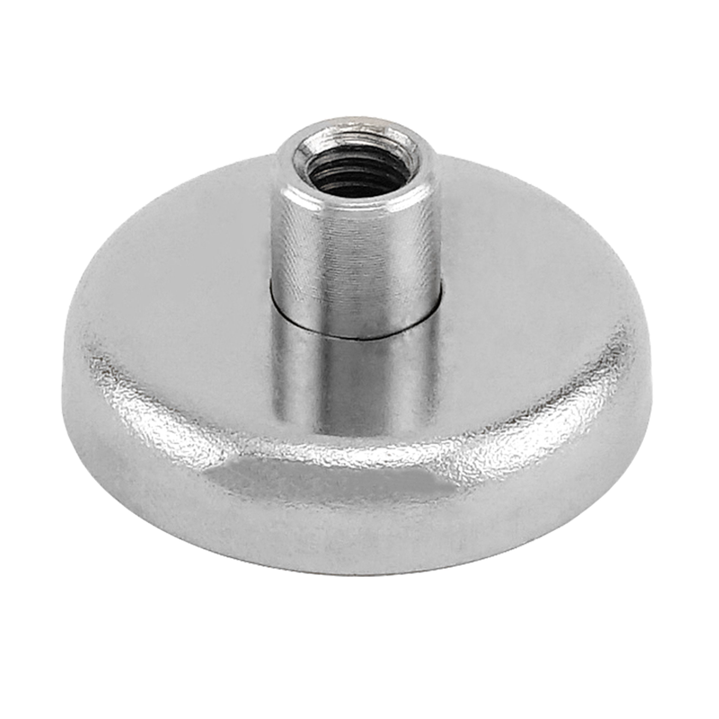NACF165 Grade 42 Neodymium Round Base Magnet with Female Thread - 45 Degree Angle View