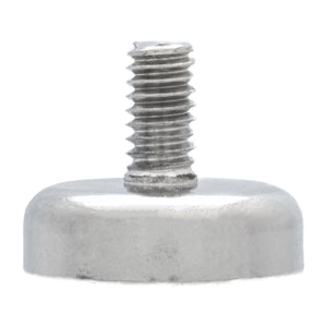 NACM063 Grade 42 Neodymium Round Base Magnet with Male Thread - Front View