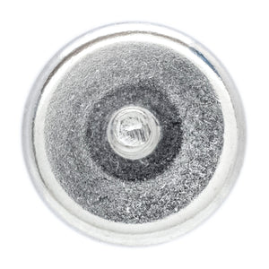 NACM078 Grade 42 Neodymium Round Base Magnet with Male Thread - Top View