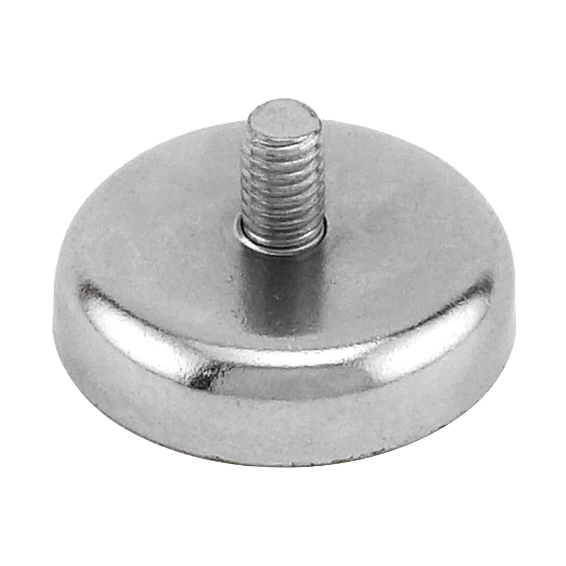Load image into Gallery viewer, NACM126 Grade 42 Neodymium Round Base Magnet with Male Thread - 45 Degree Angle View