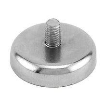 Load image into Gallery viewer, NACM126 Grade 42 Neodymium Round Base Magnet with Male Thread - 45 Degree Angle View