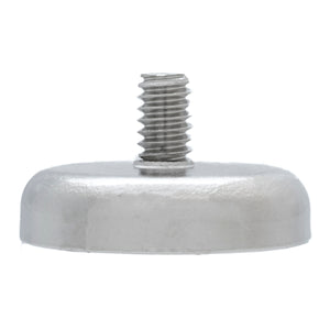 NACM126 Grade 42 Neodymium Round Base Magnet with Male Thread - Side View