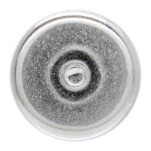 NACM126 Grade 42 Neodymium Round Base Magnet with Male Thread - Top View
