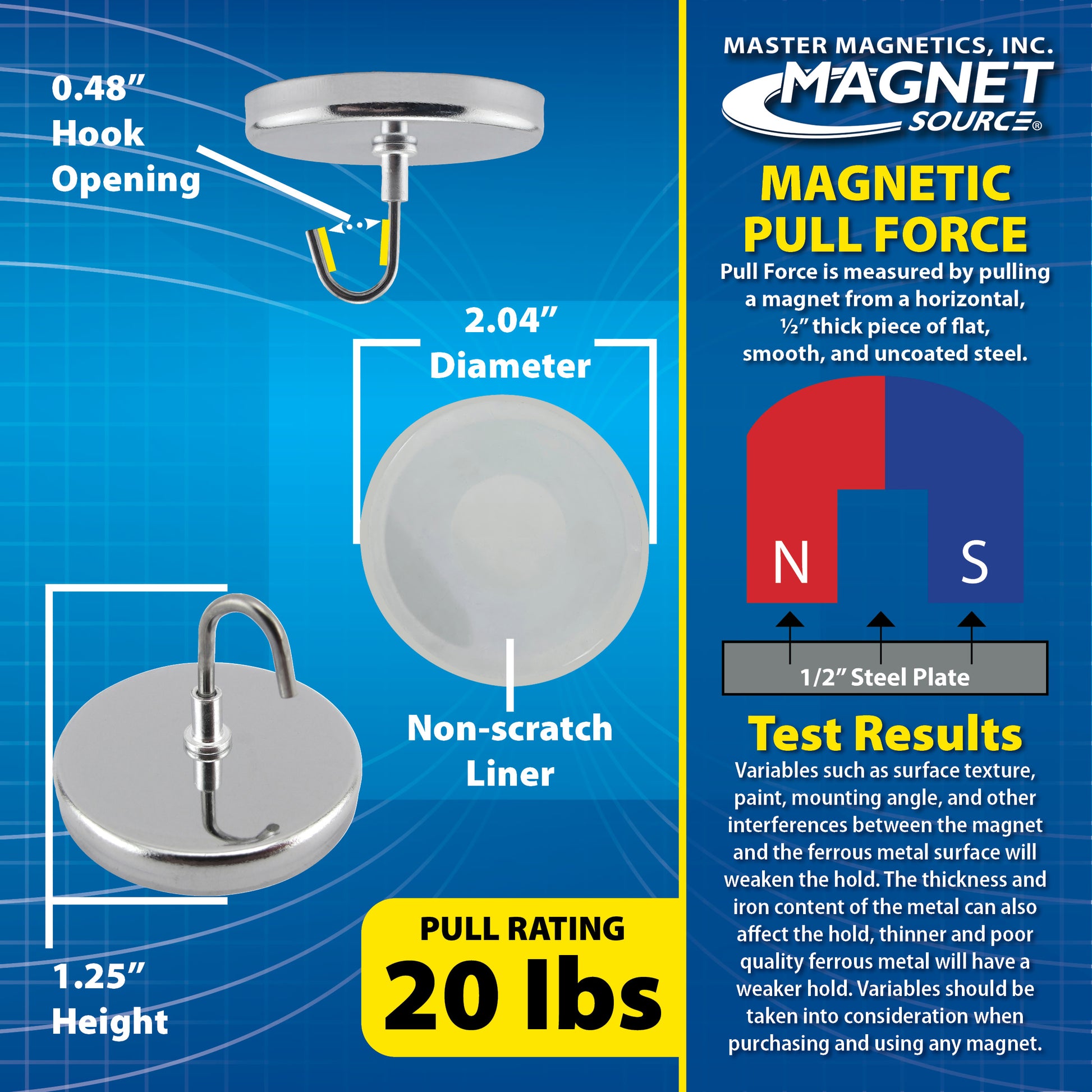 Load image into Gallery viewer, MHHH20 Handi Hook™ Magnet - Specifications