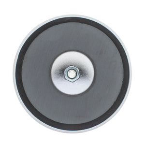 RB80EB Heavy-Duty Ceramic Round Base Magnet Assembled with Eyebolt - Back of Packaging