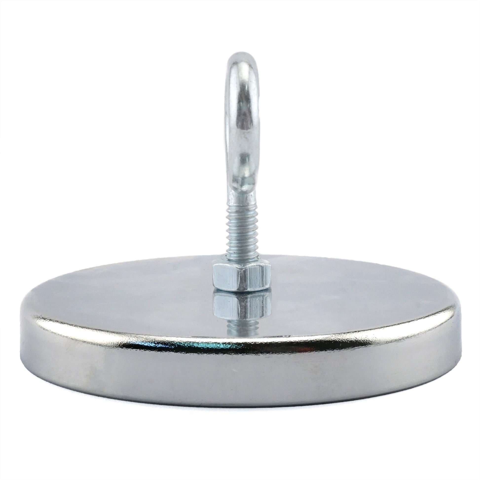 Load image into Gallery viewer, RB80EB Heavy-Duty Ceramic Round Base Magnet Assembled with Eyebolt - Side View